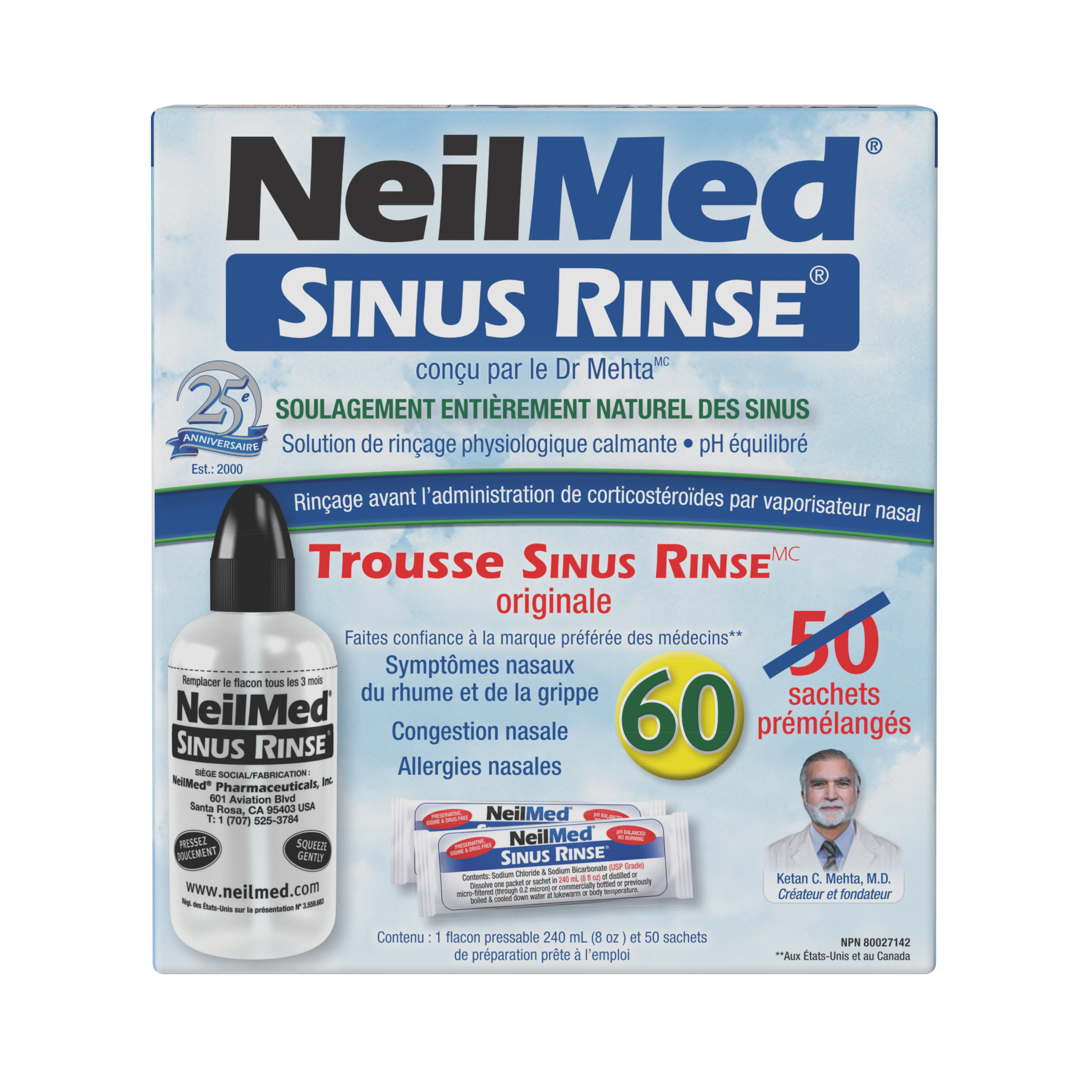 Sinus Rinse Kit with 60 Packets