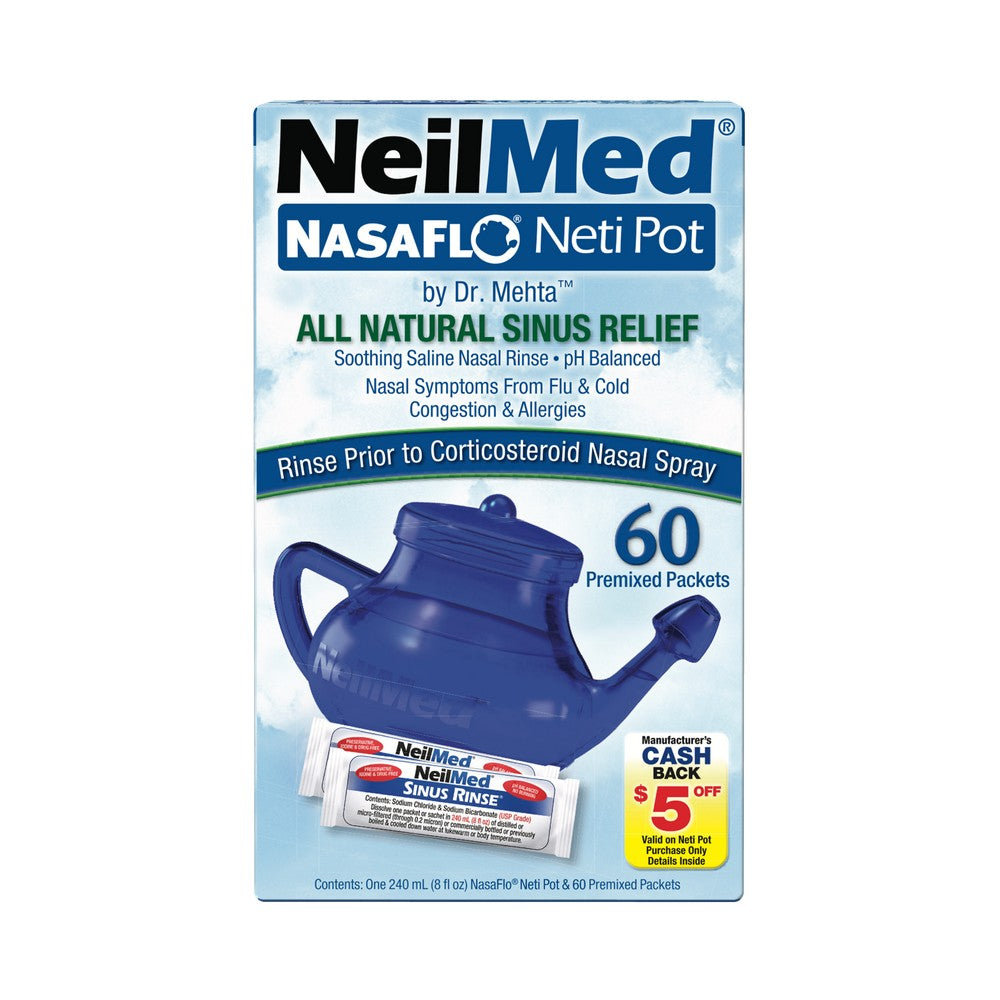 NasaFlo Neti Pot with 60 Packets