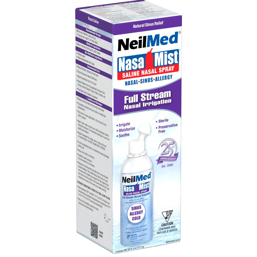NeilMed Nasa Mist saline nasal spray packaging on a white background