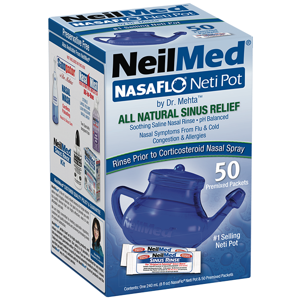NasaFlo Neti Pot with 50 Packets