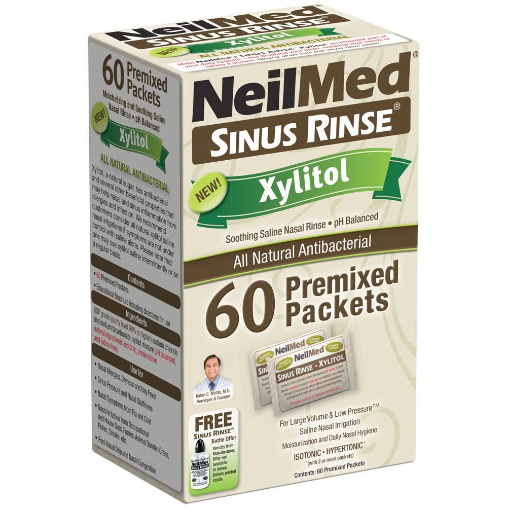 NeilMed Sinus Rinse Premixed Refill Packets With Xylitol, 60ct