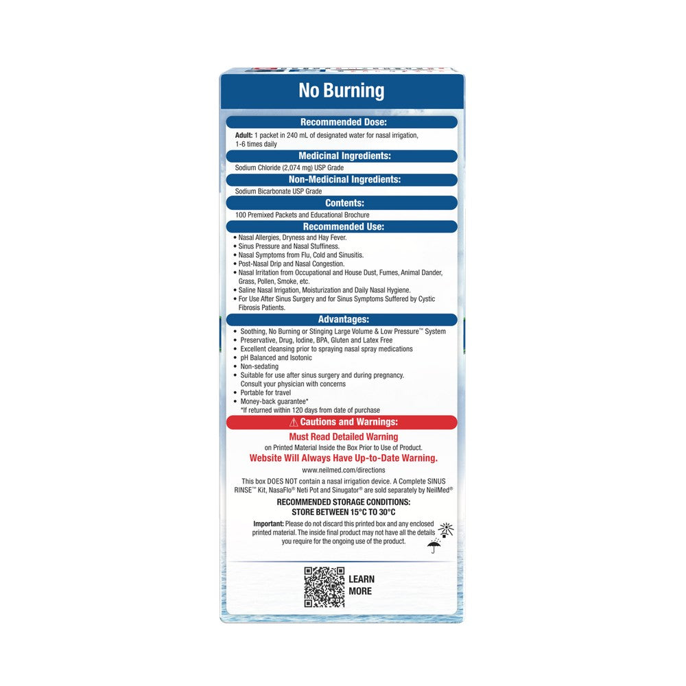 Sinus Rinse 100 Regular Premixed Packets