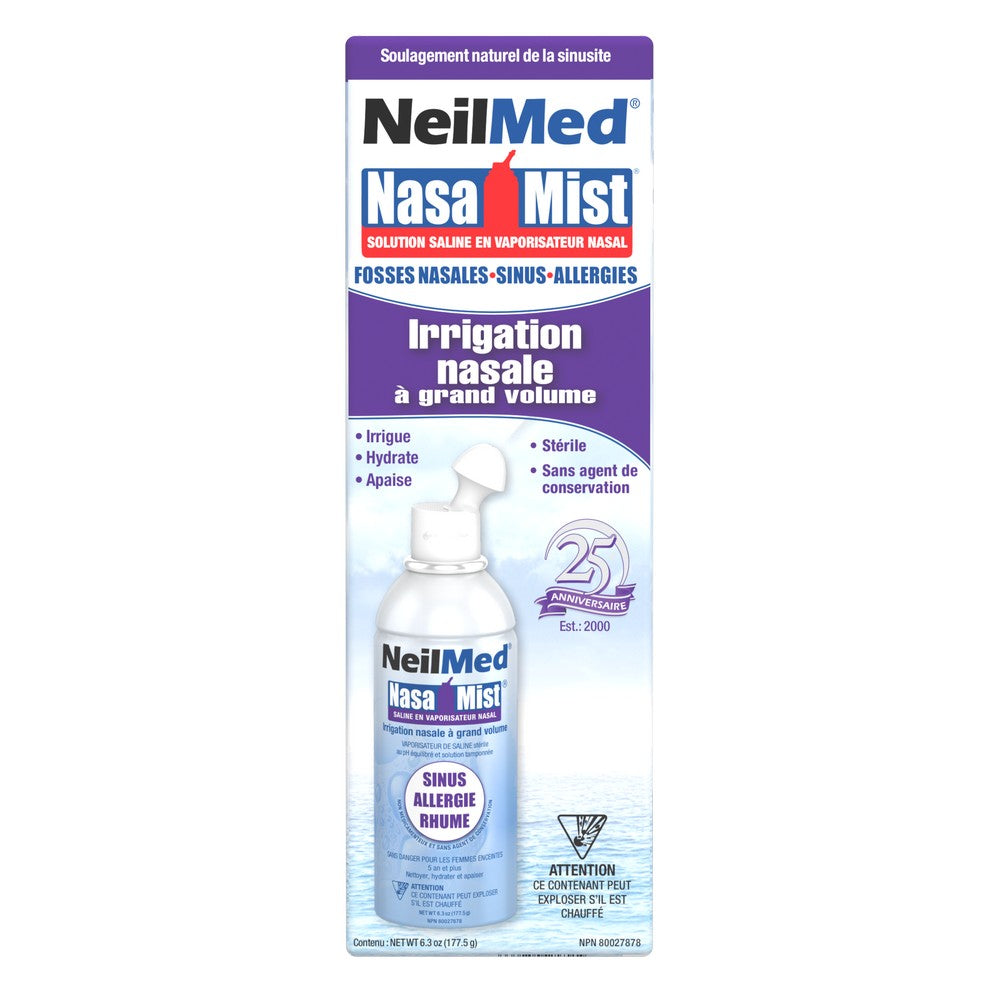 NeilMed NasaMist nasal irrigation spray packaging on a white background