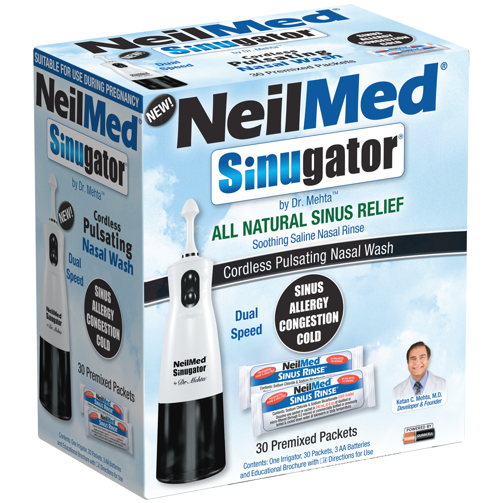 Sinugator Cordless Pulsating Nasal Wash - Black